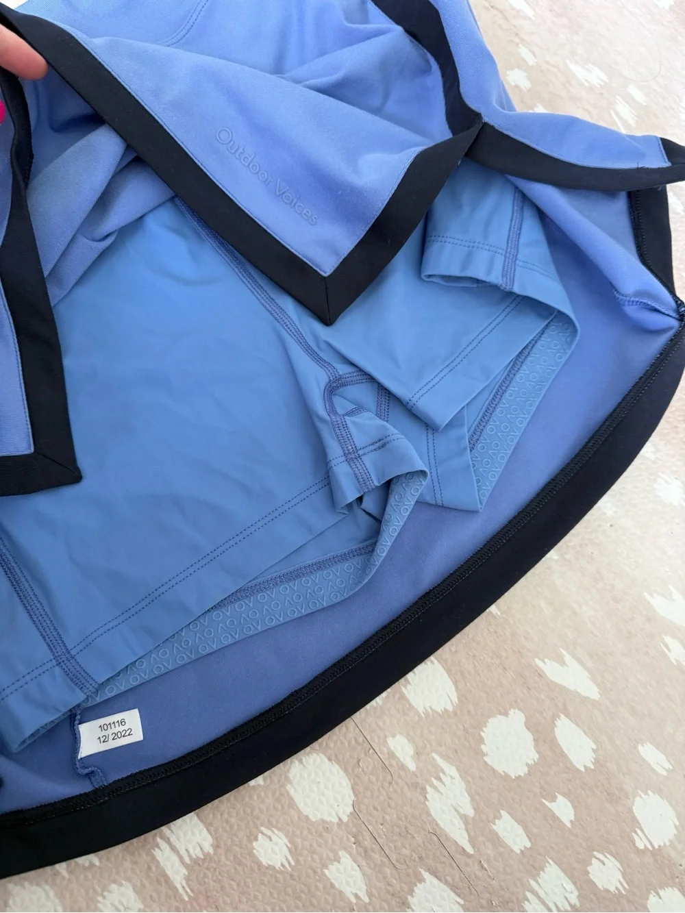 Outdoor Voices Light Blue and Navy Skort Set SKIRT SMALL BRA MEDIUM - Picture 10 of 11